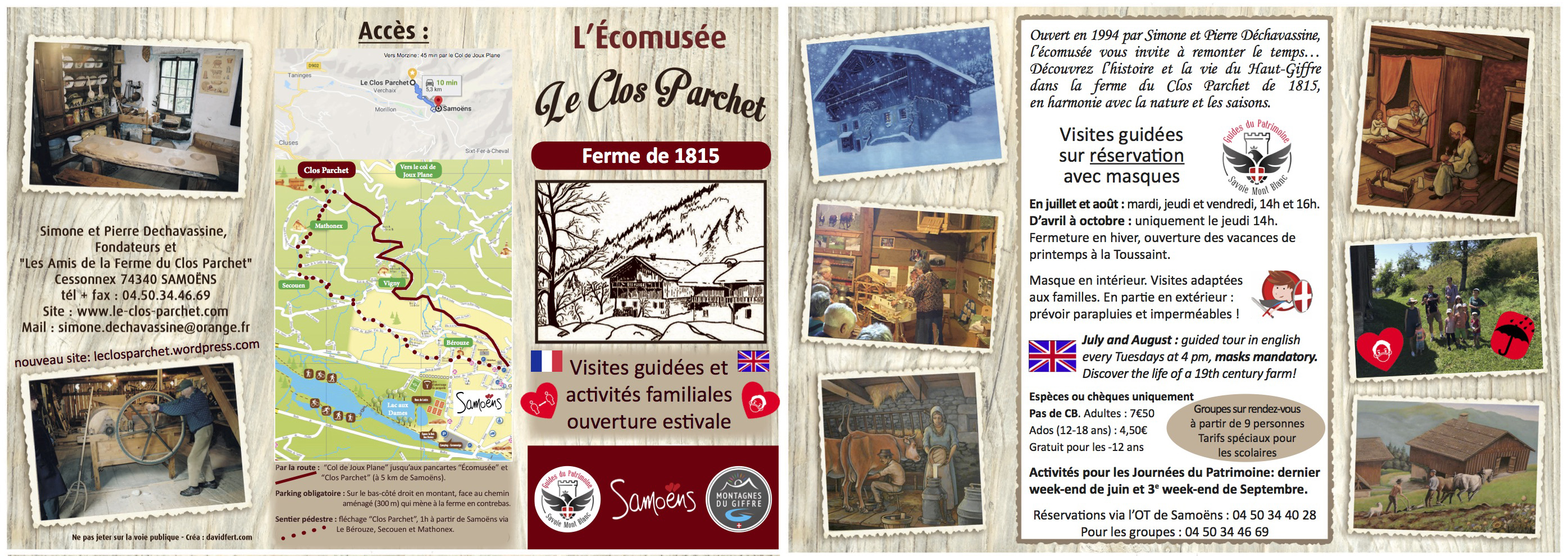 Dépliant du Clos Parchet
